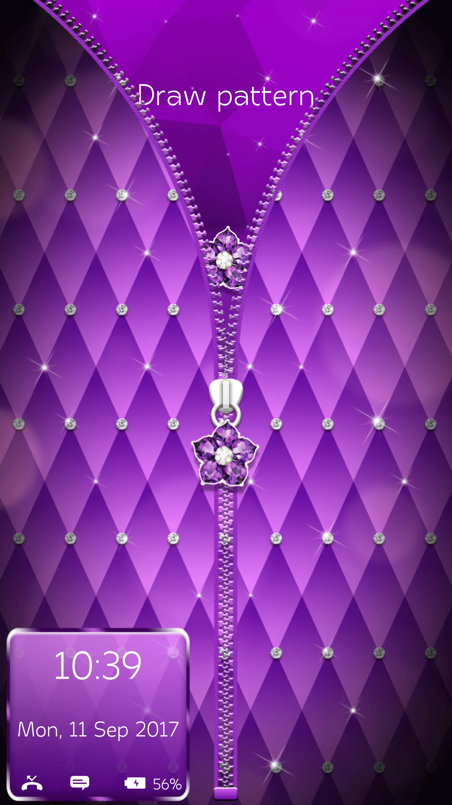 اسکرین شات 1 برنامه Purple Diamond Flower Zipper