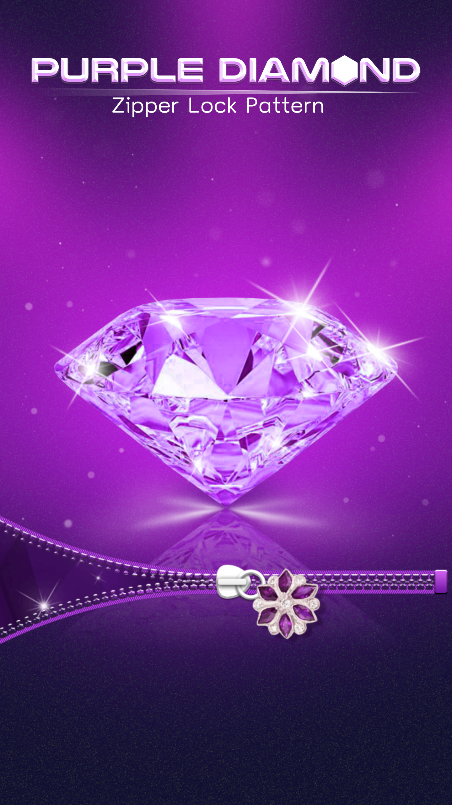 اسکرین شات 4 برنامه Purple Diamond Flower Zipper