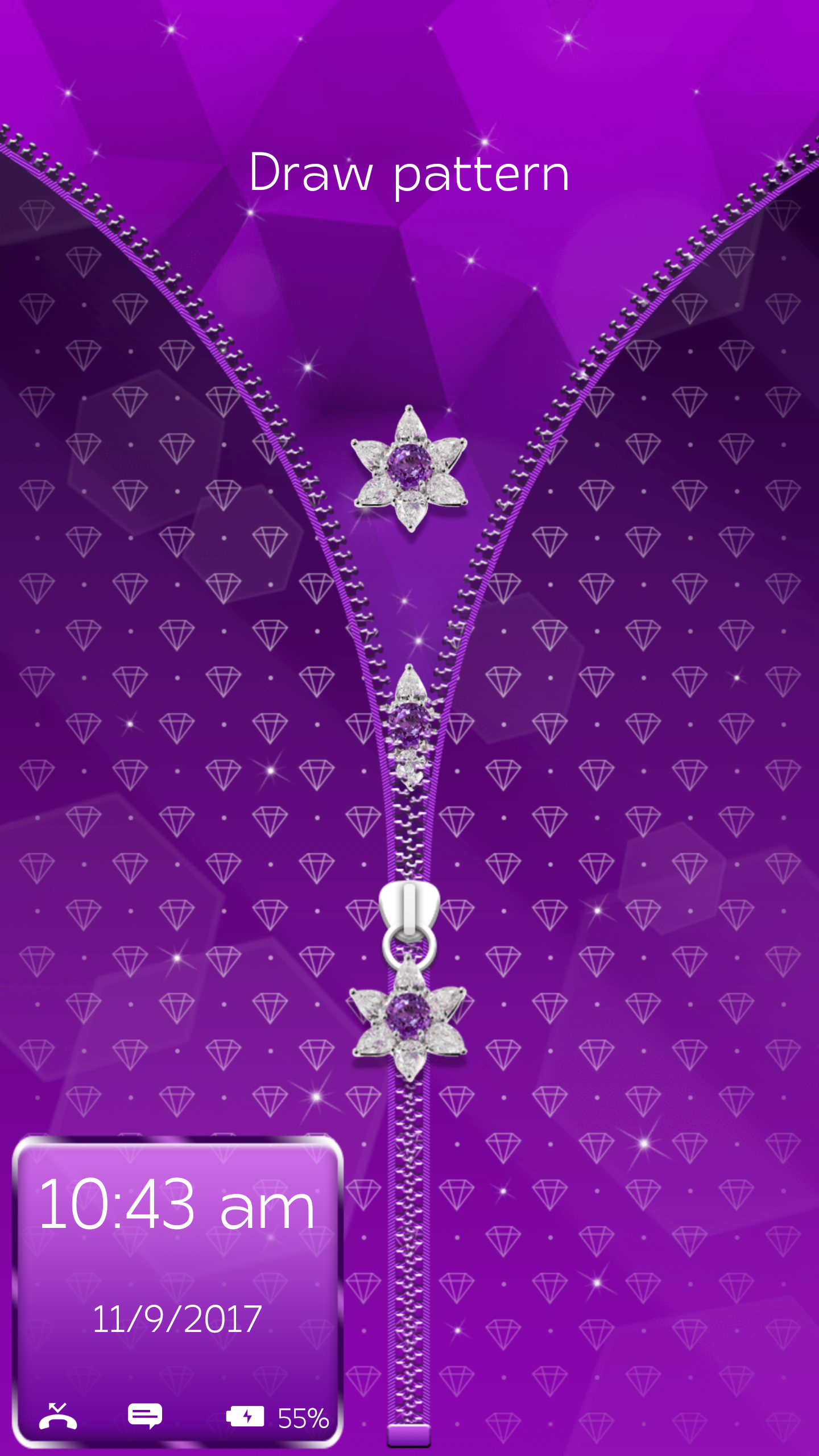 اسکرین شات 3 برنامه Purple Diamond Flower Zipper