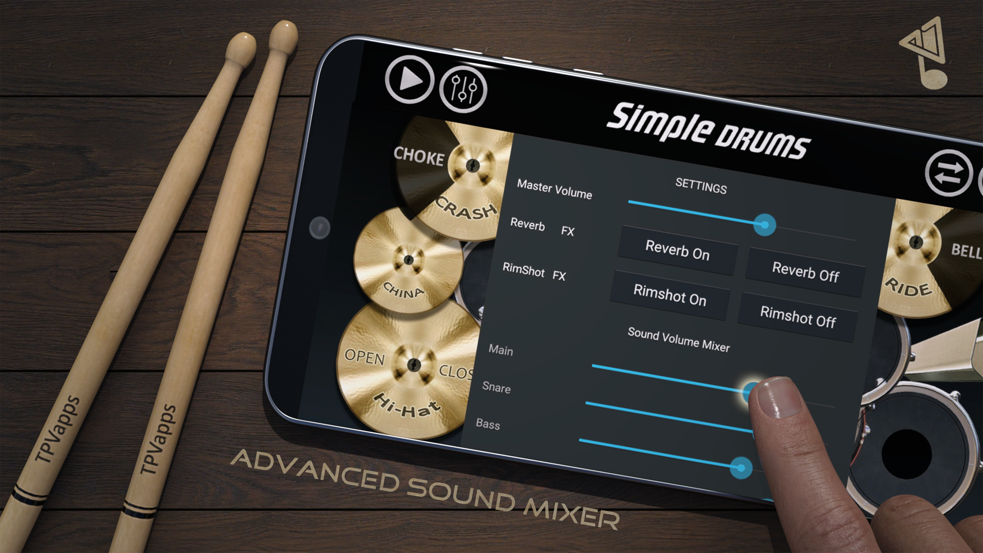 اسکرین شات 3 بازی Simple Drums - Drum Kit