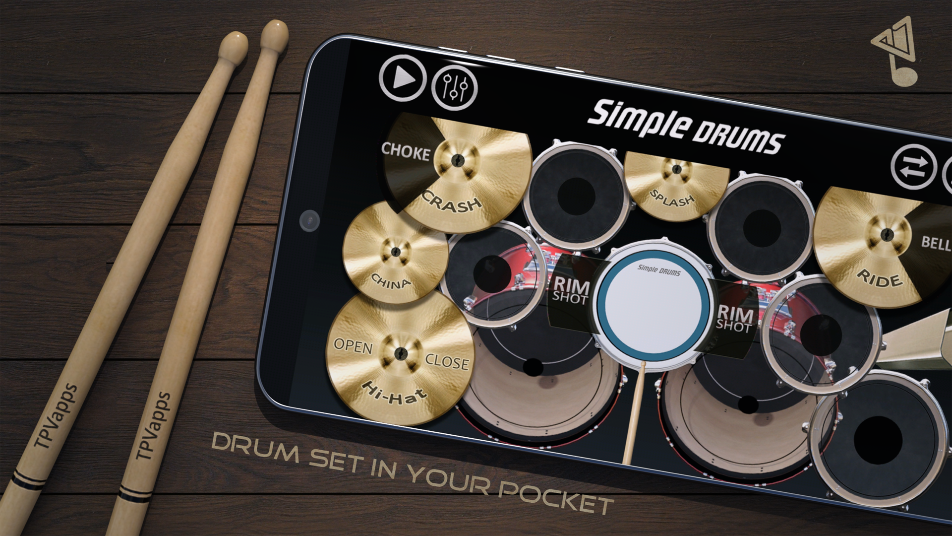 اسکرین شات 1 بازی Simple Drums - Drum Kit
