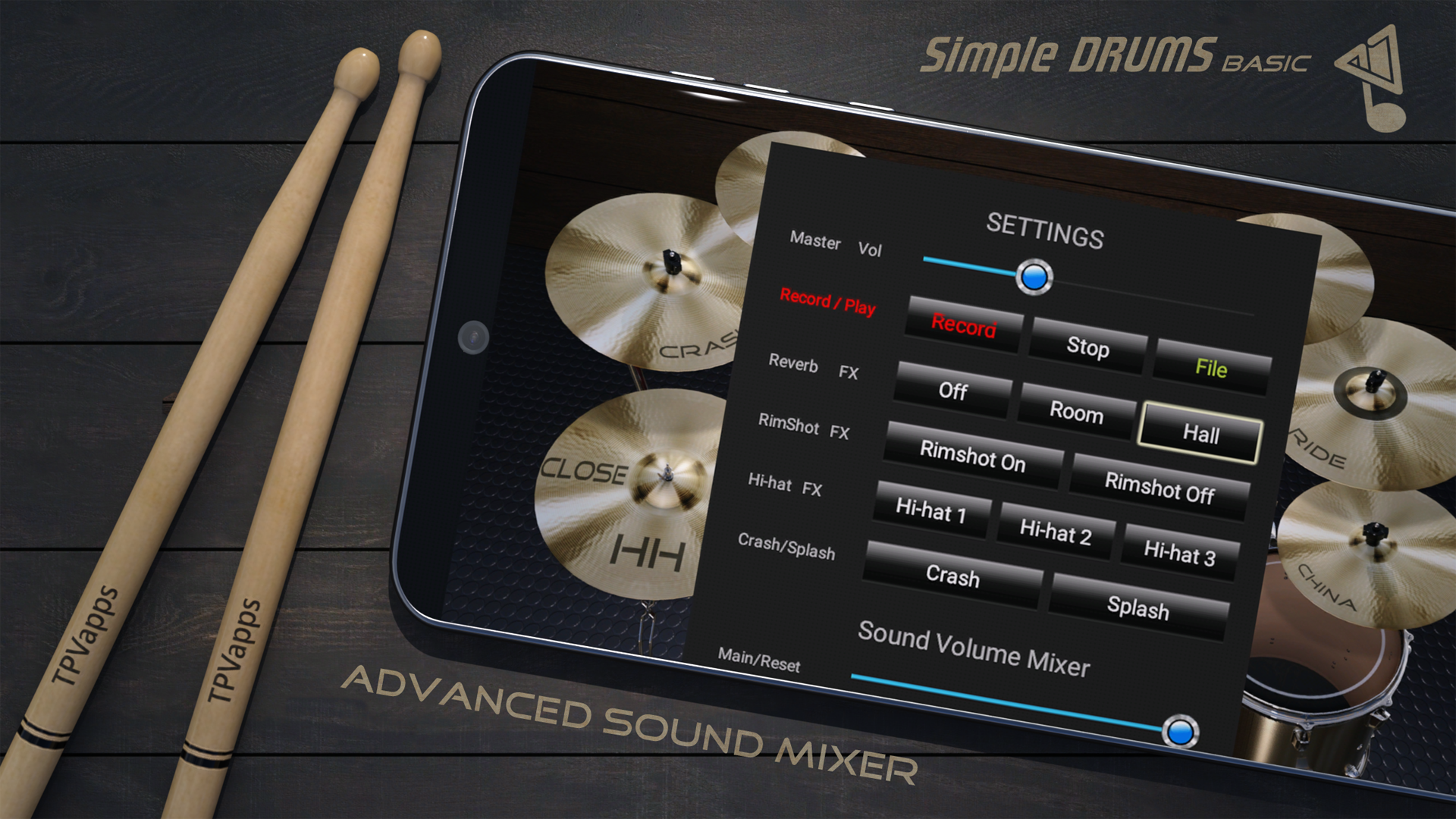اسکرین شات 3 برنامه Simple Drums Basic