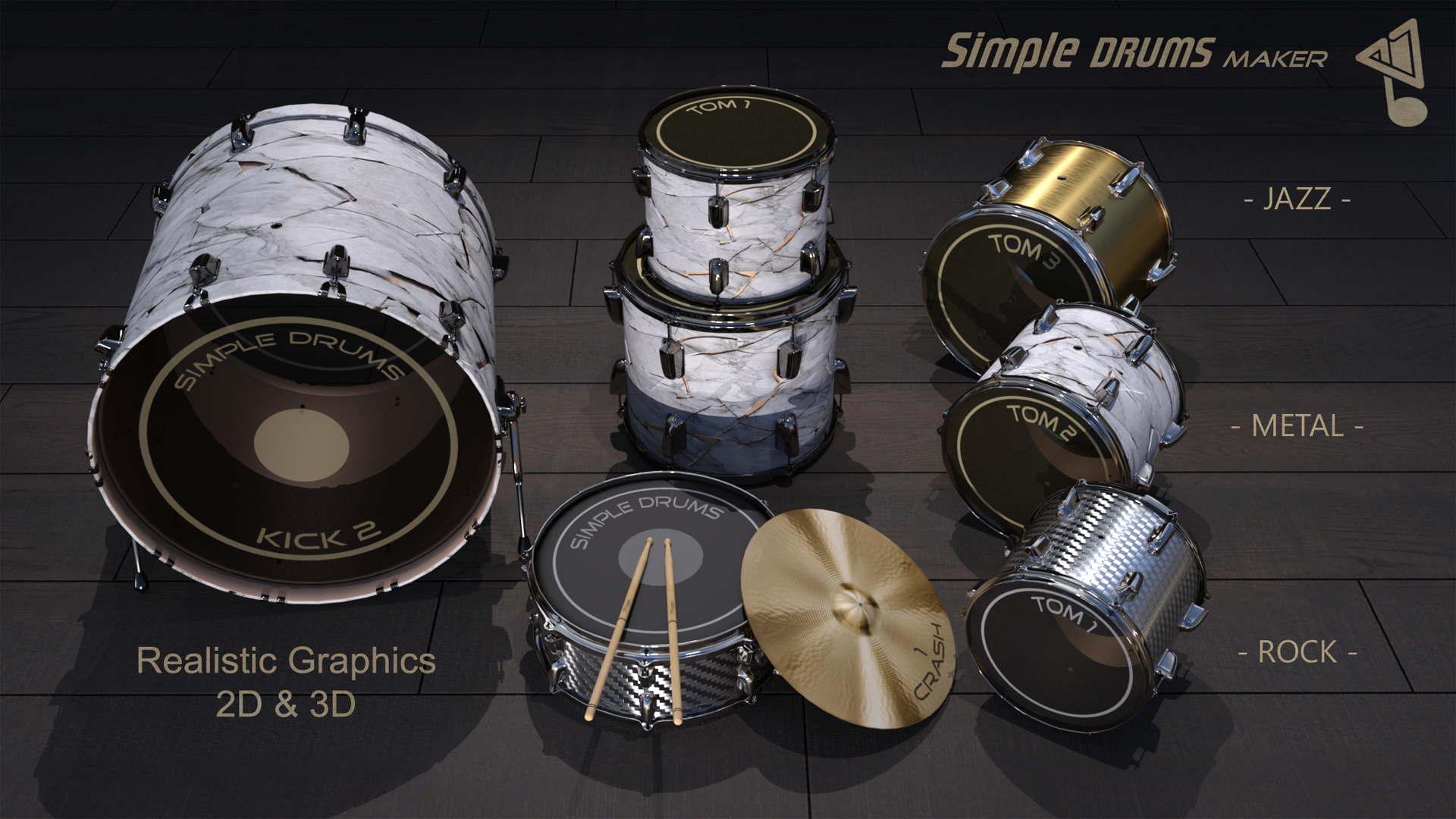 اسکرین شات 4 برنامه Drums Maker: Drum simulator