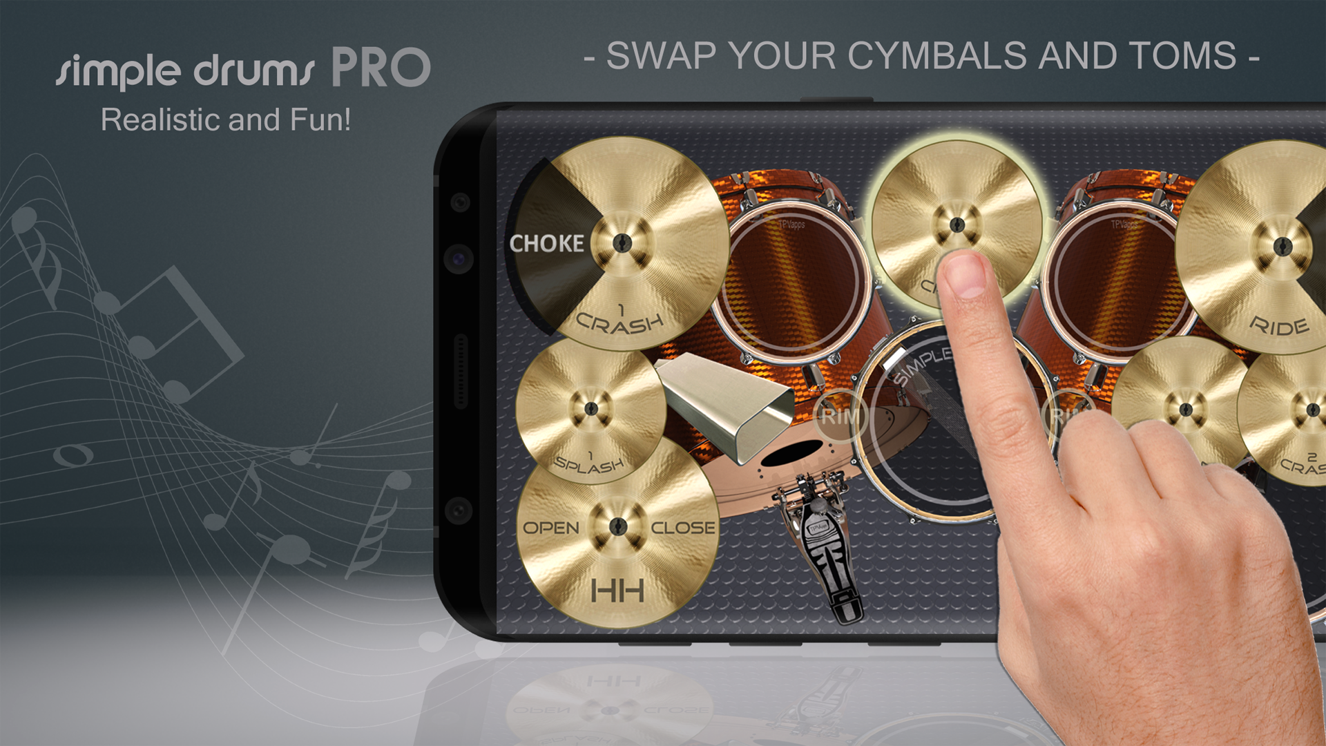 اسکرین شات 2 برنامه Simple Drums Pro: Virtual Drum