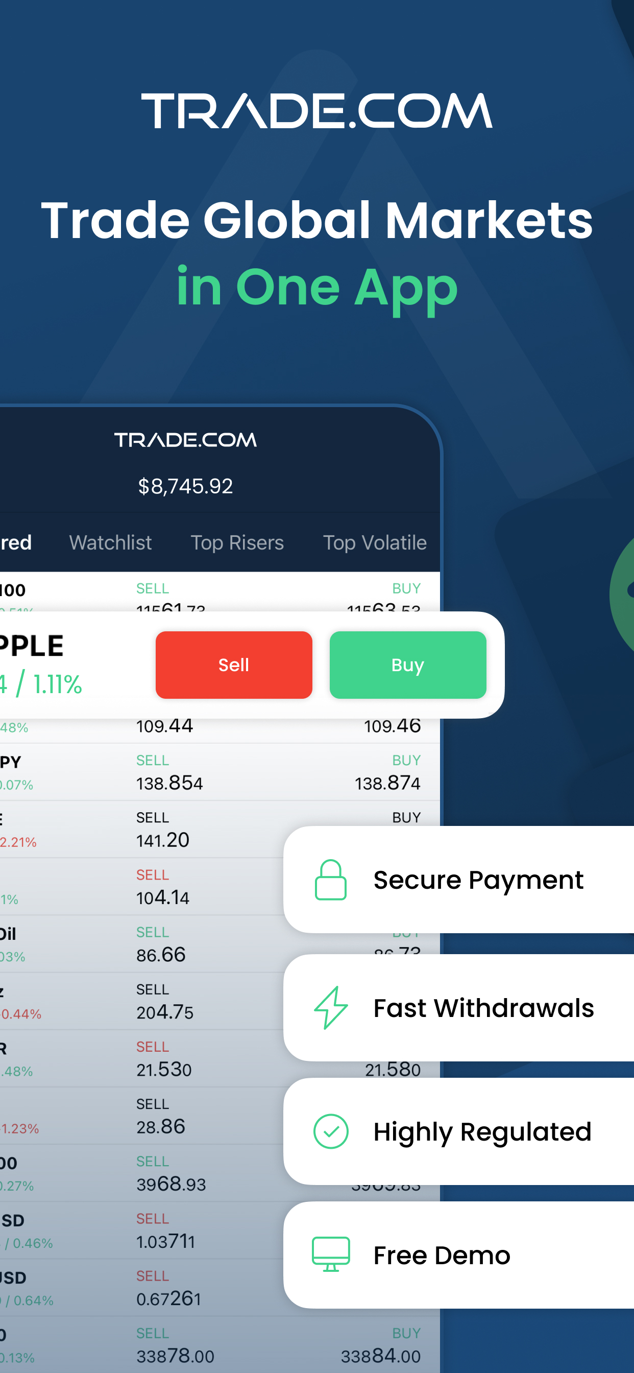 اسکرین شات 1 برنامه Trade.com: Trading & Finance