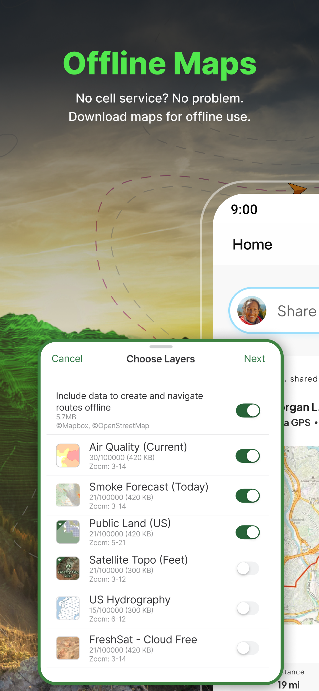 اسکرین شات 2 برنامه Gaia GPS: Offline Trail Maps