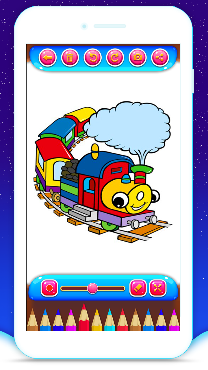 اسکرین شات 6 برنامه Train Coloring Book Game