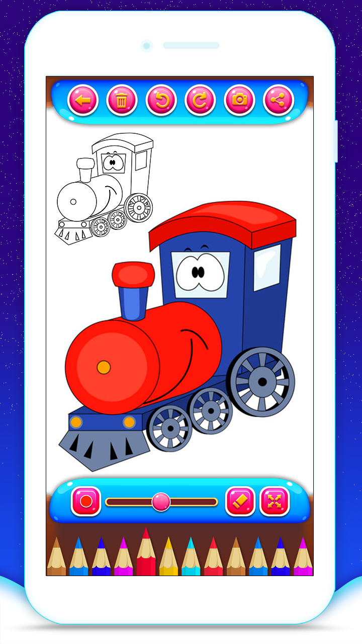 اسکرین شات 5 برنامه Train Coloring Book Game