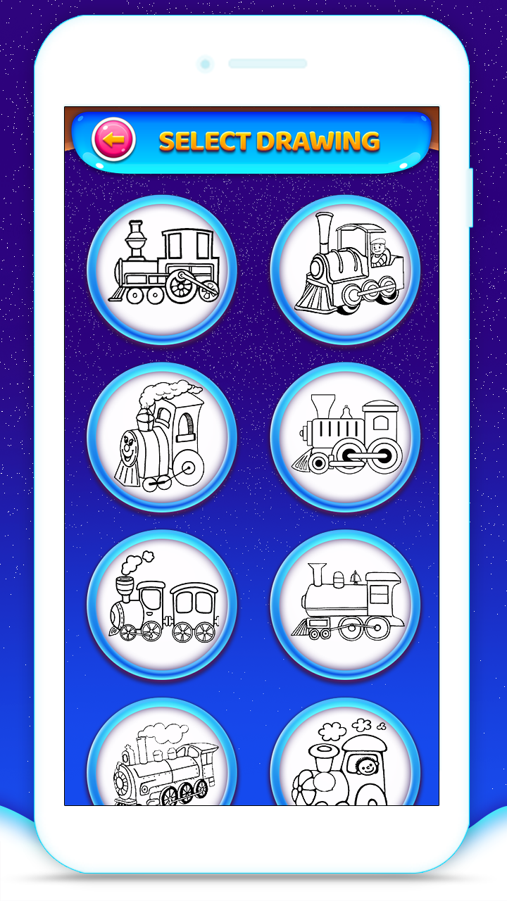 اسکرین شات 2 برنامه Train Coloring Book Game