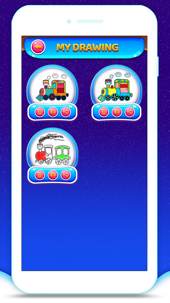 اسکرین شات 8 برنامه Train Coloring Book Game