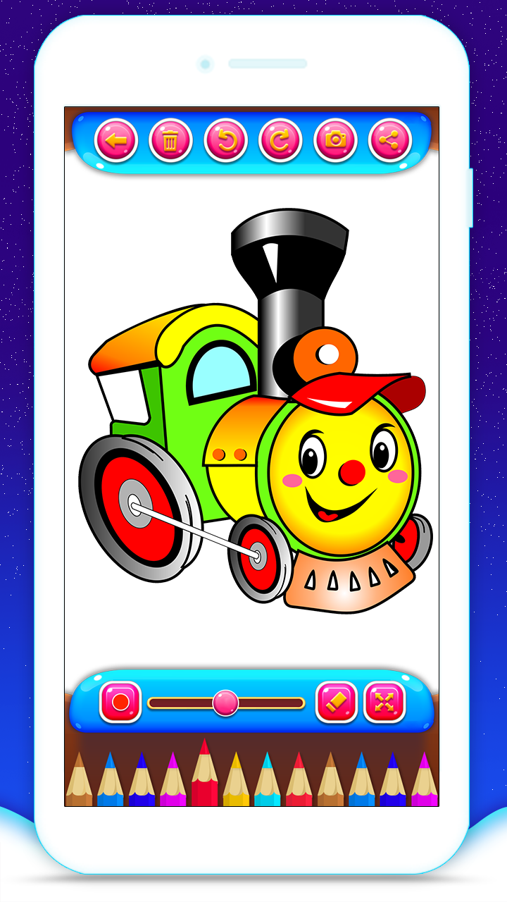 اسکرین شات 7 برنامه Train Coloring Book Game