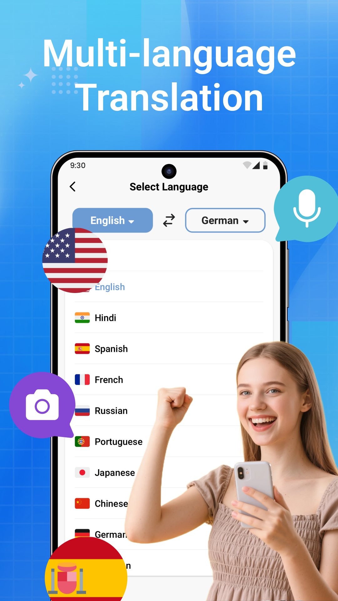 اسکرین شات 1 برنامه Chat Translator-Learn Language