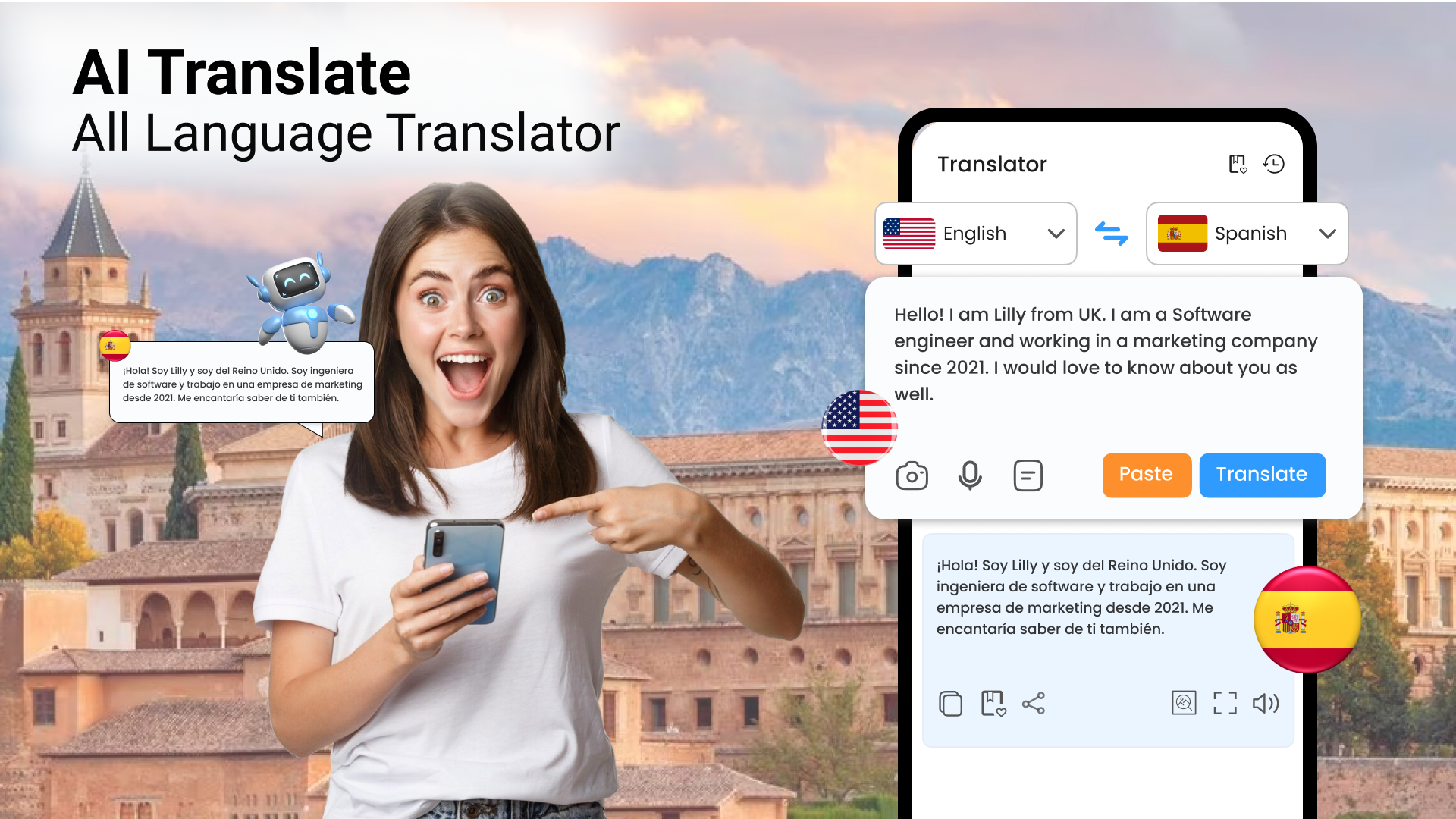 اسکرین شات 1 برنامه AI Translate, Chat Translator