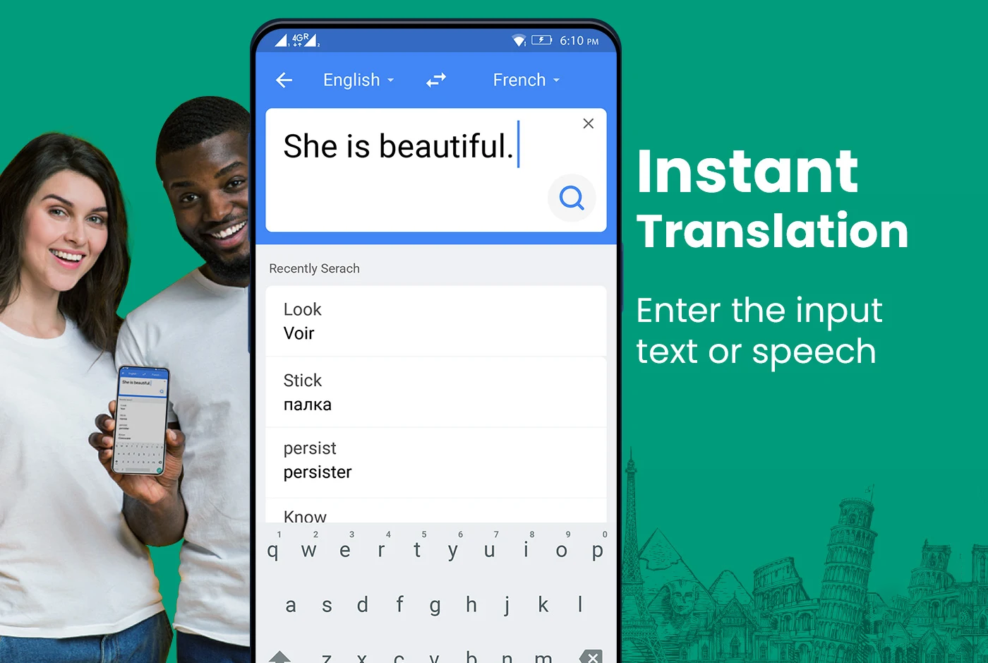 اسکرین شات 2 برنامه Translate: Language Translator