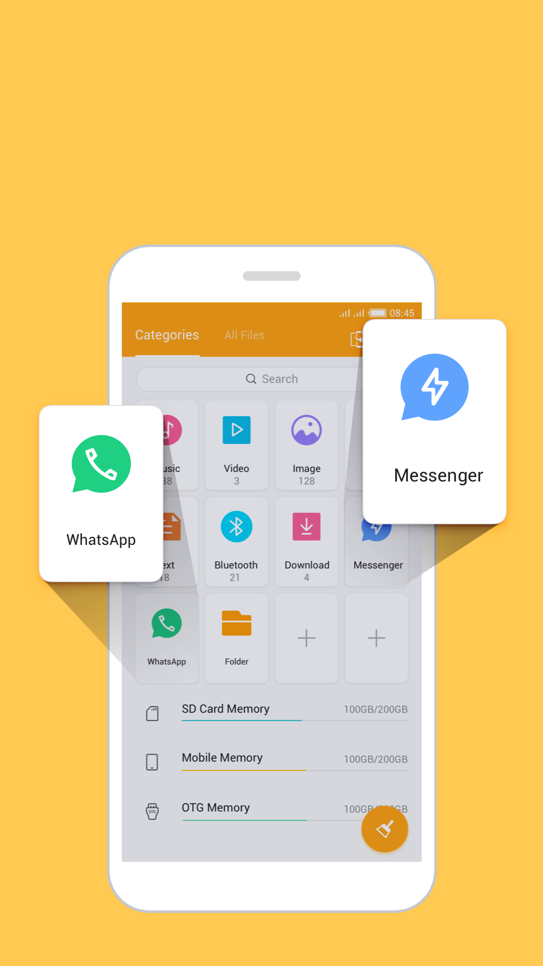 اسکرین شات 3 برنامه FileManager Pro free up space WhatsApp status save