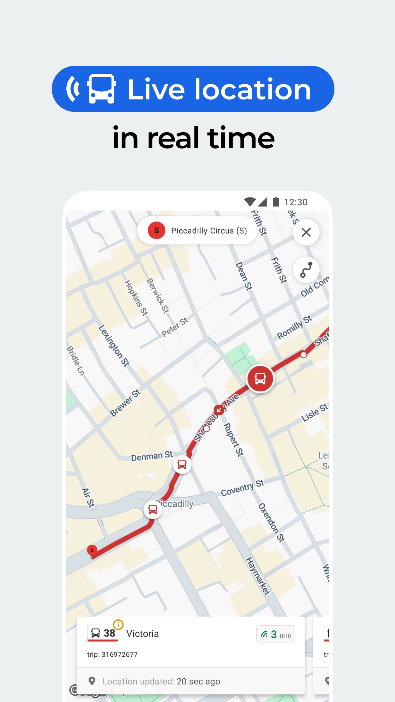 اسکرین شات 1 برنامه Moovit: Bus & Rail Timetables