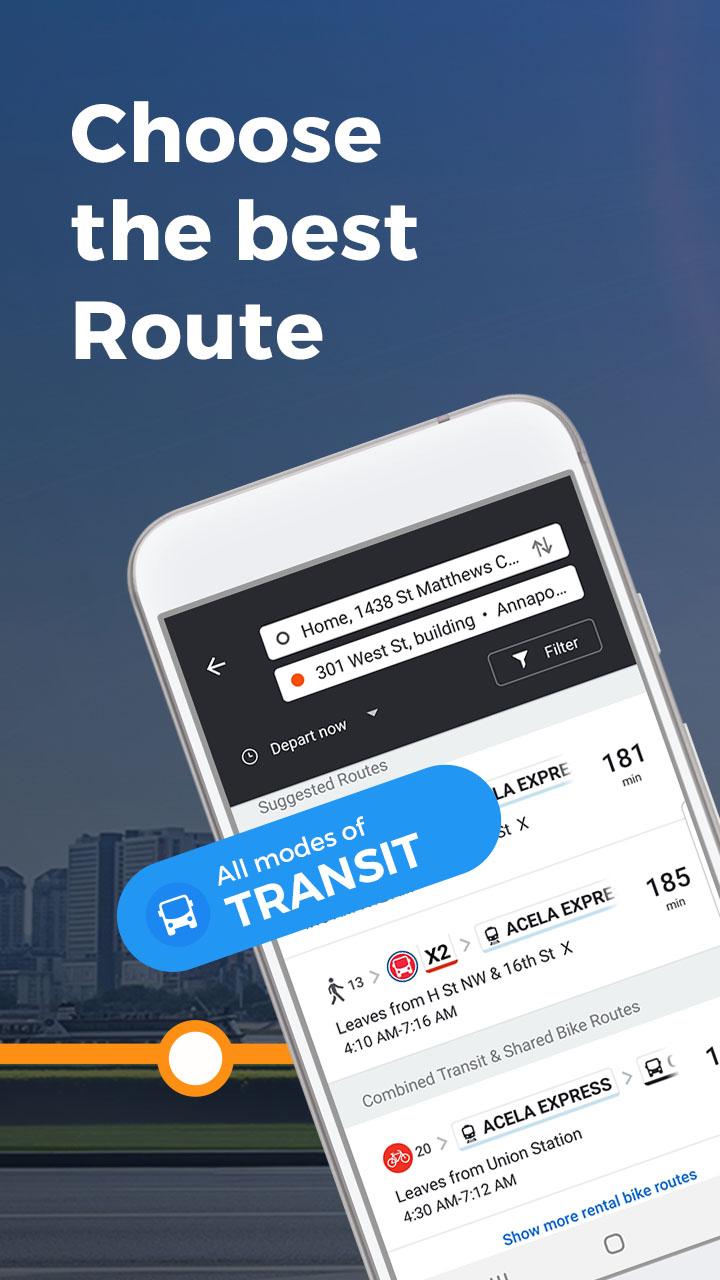 اسکرین شات 2 برنامه Moovit: Transit & Bus Tracker