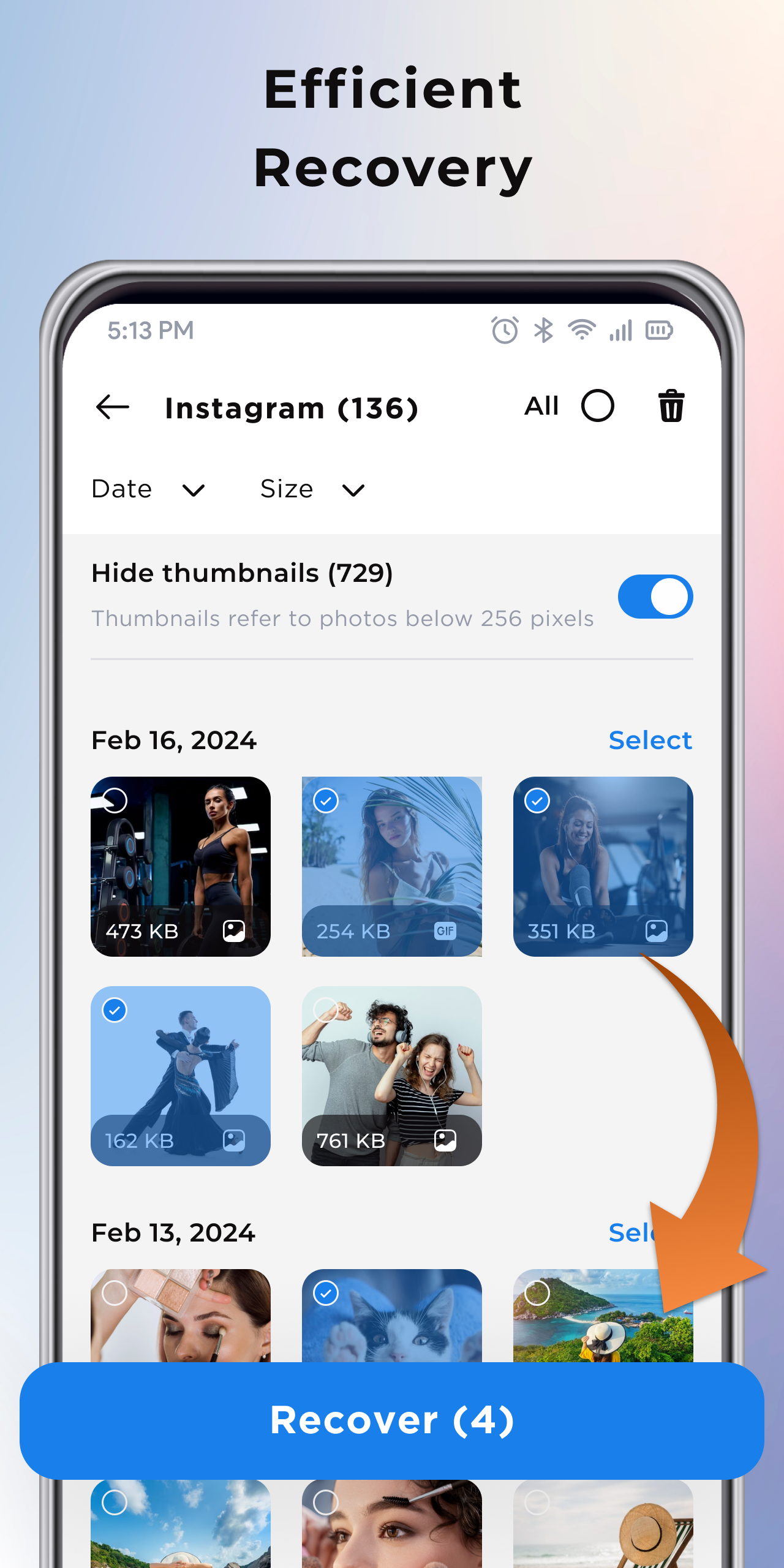 اسکرین شات 5 برنامه Restore Old Deleted Photos