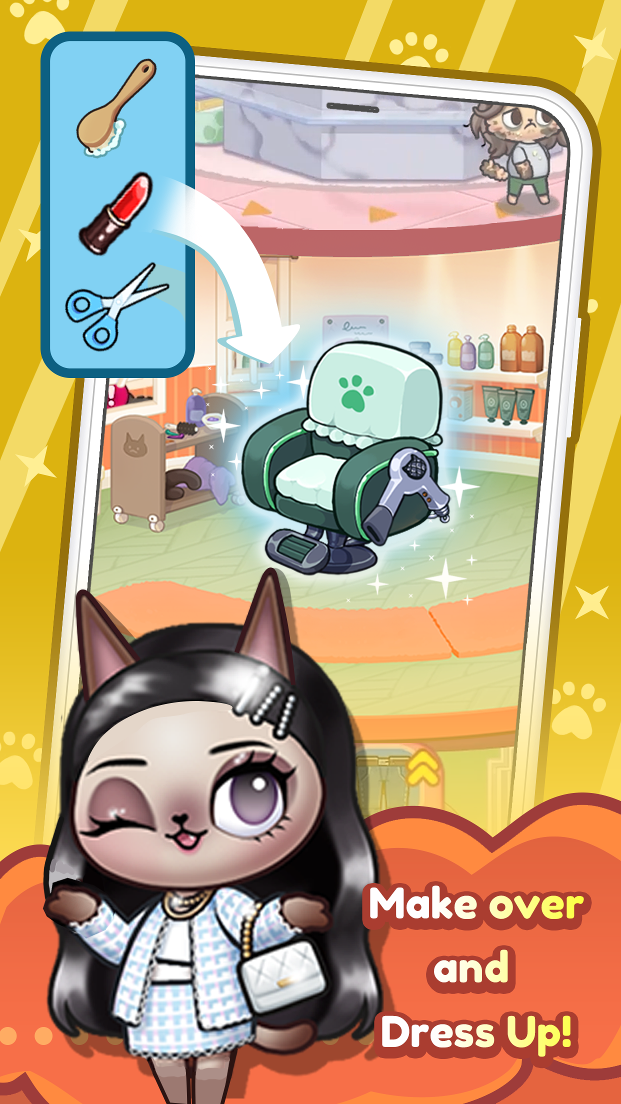 اسکرین شات 5 بازی Idle Cat Makeover: Hair Salon
