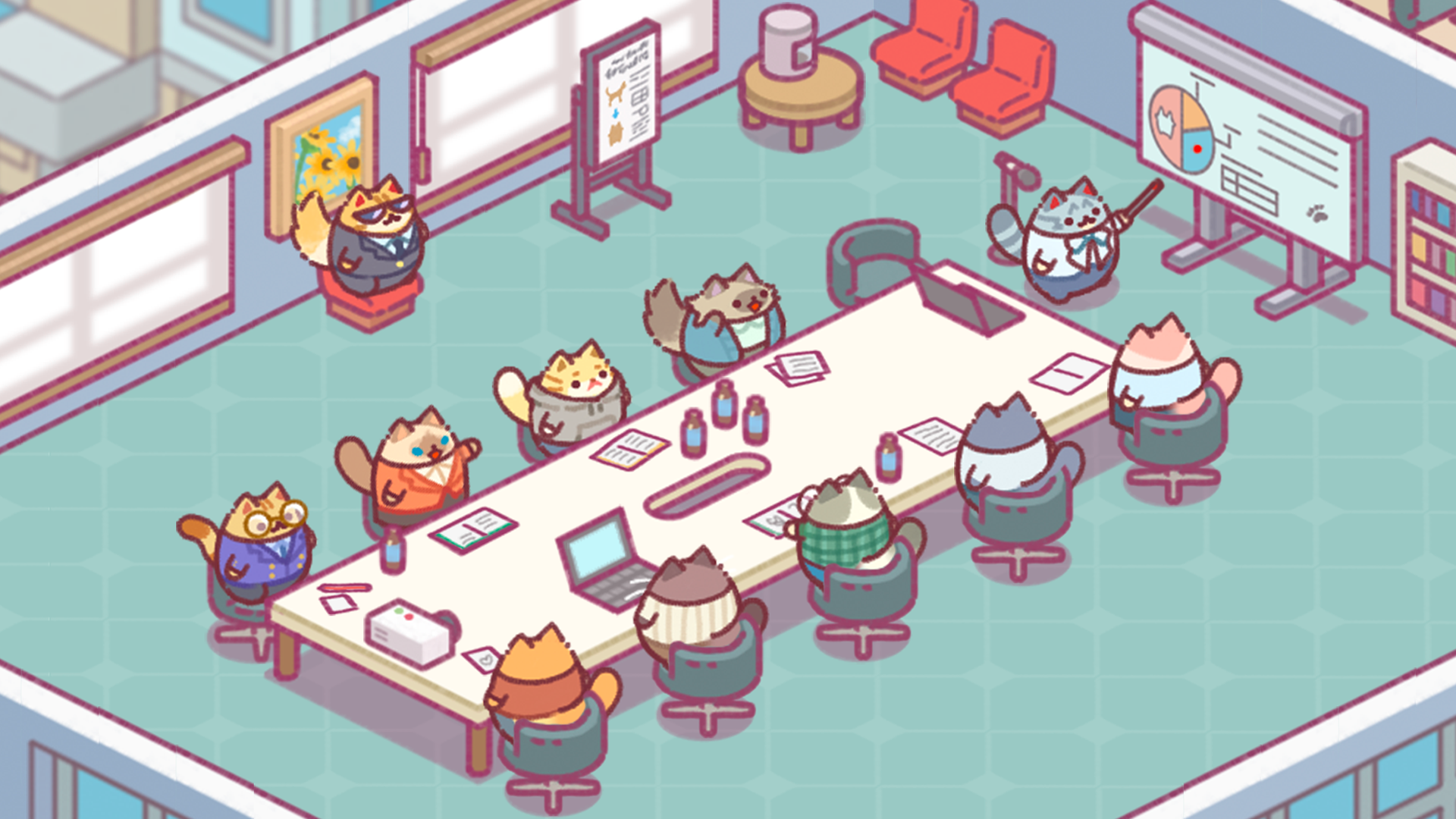 اسکرین شات 6 بازی Office Cat: Idle Tycoon Games
