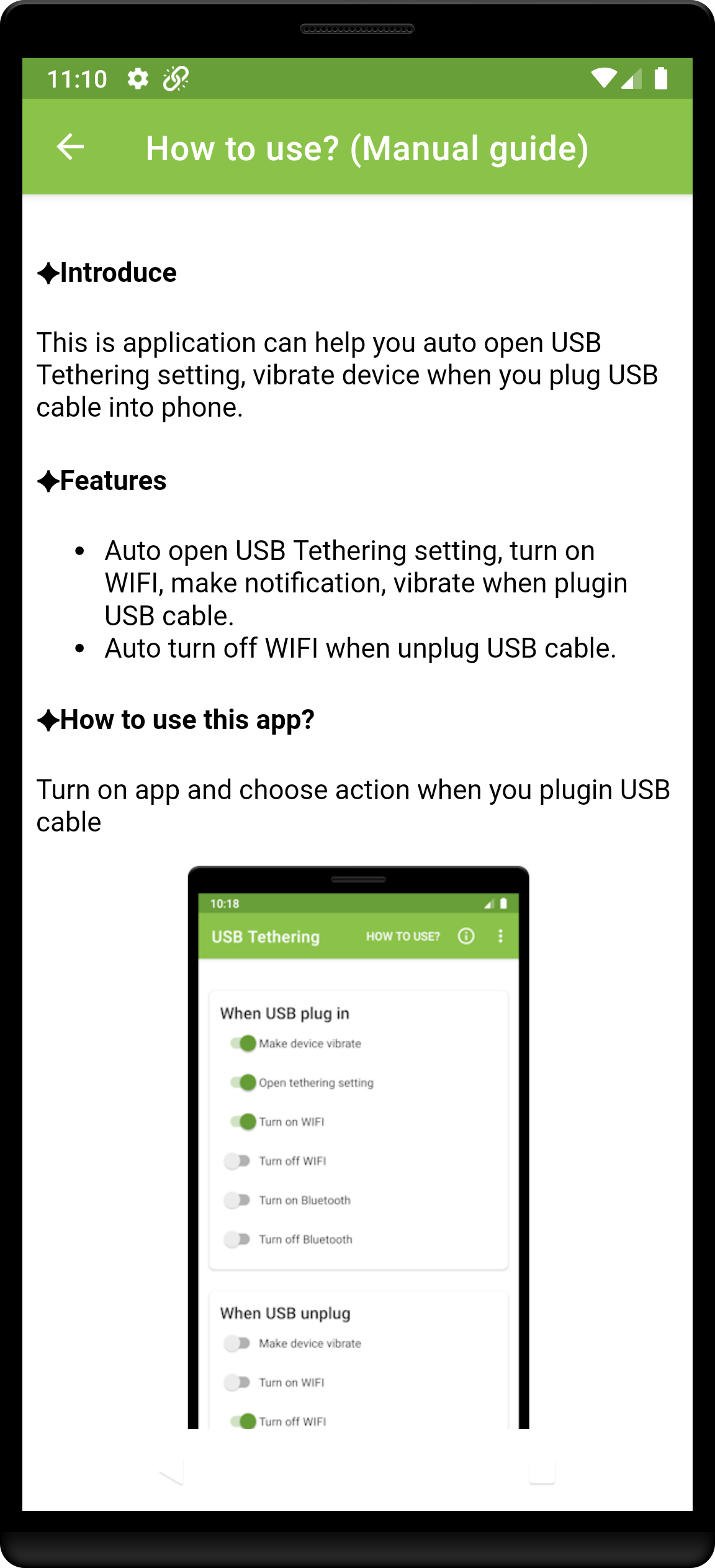 اسکرین شات 4 برنامه Auto USB Tethering