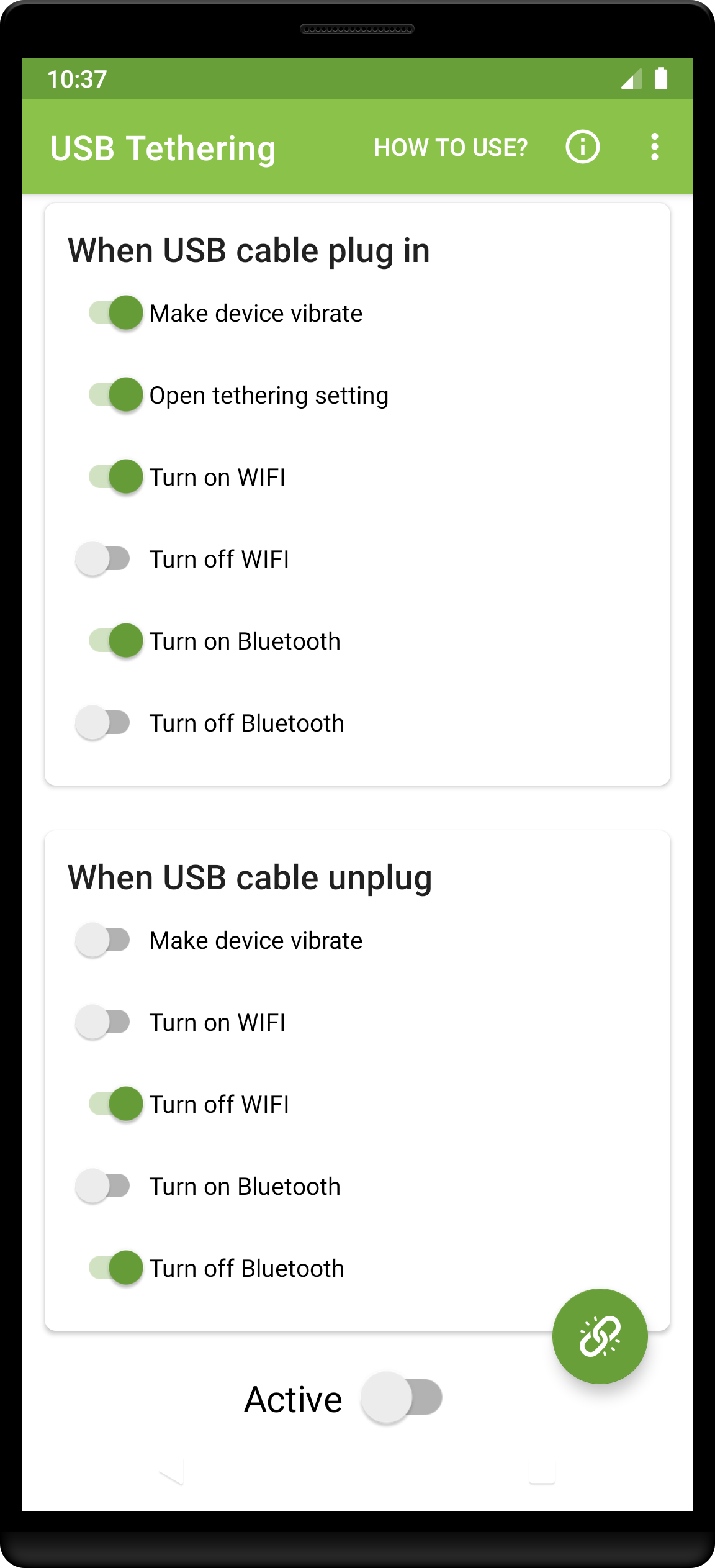 اسکرین شات 3 برنامه Auto USB Tethering