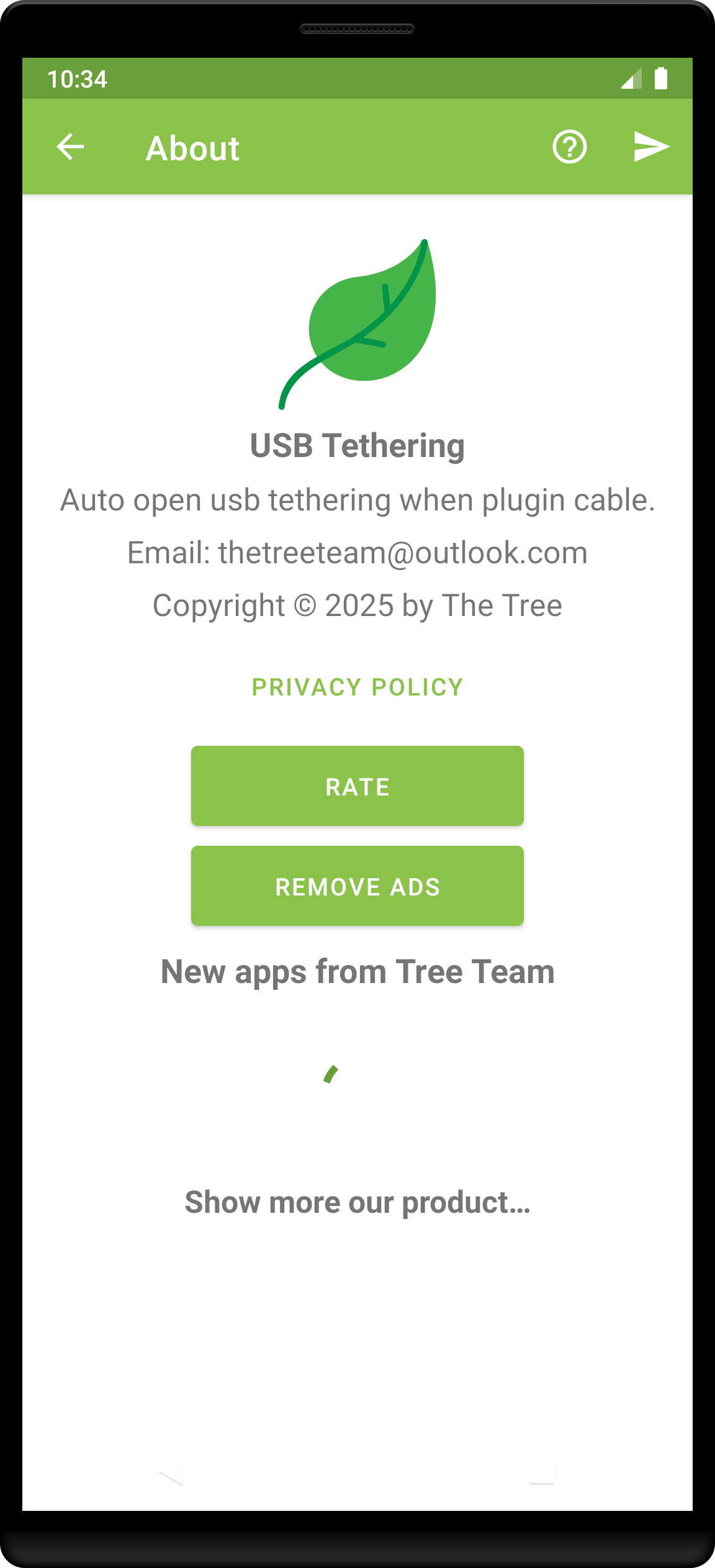 اسکرین شات 5 برنامه Auto USB Tethering