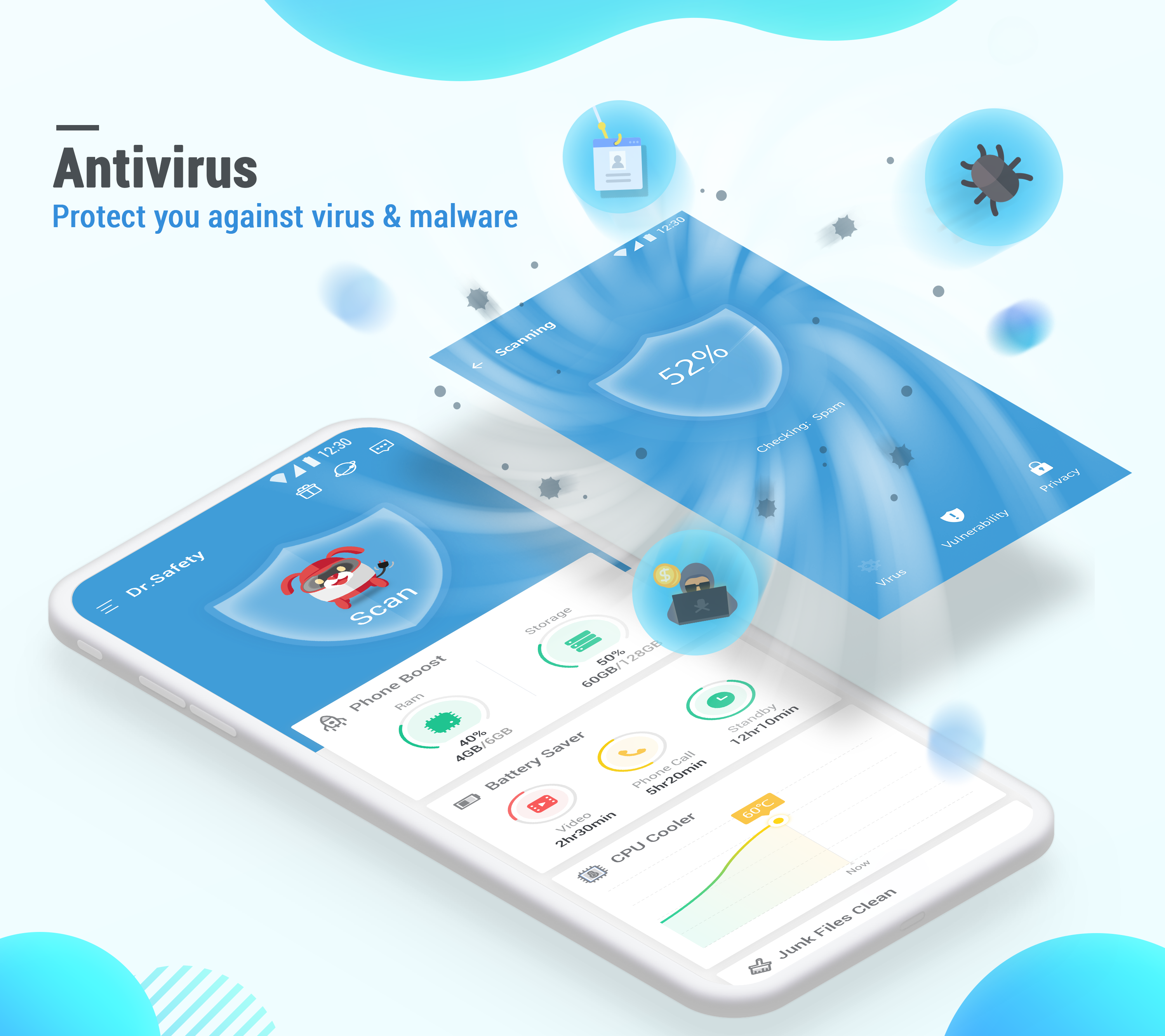 اسکرین شات 1 برنامه Dr. Safety: Antivirus, Booster