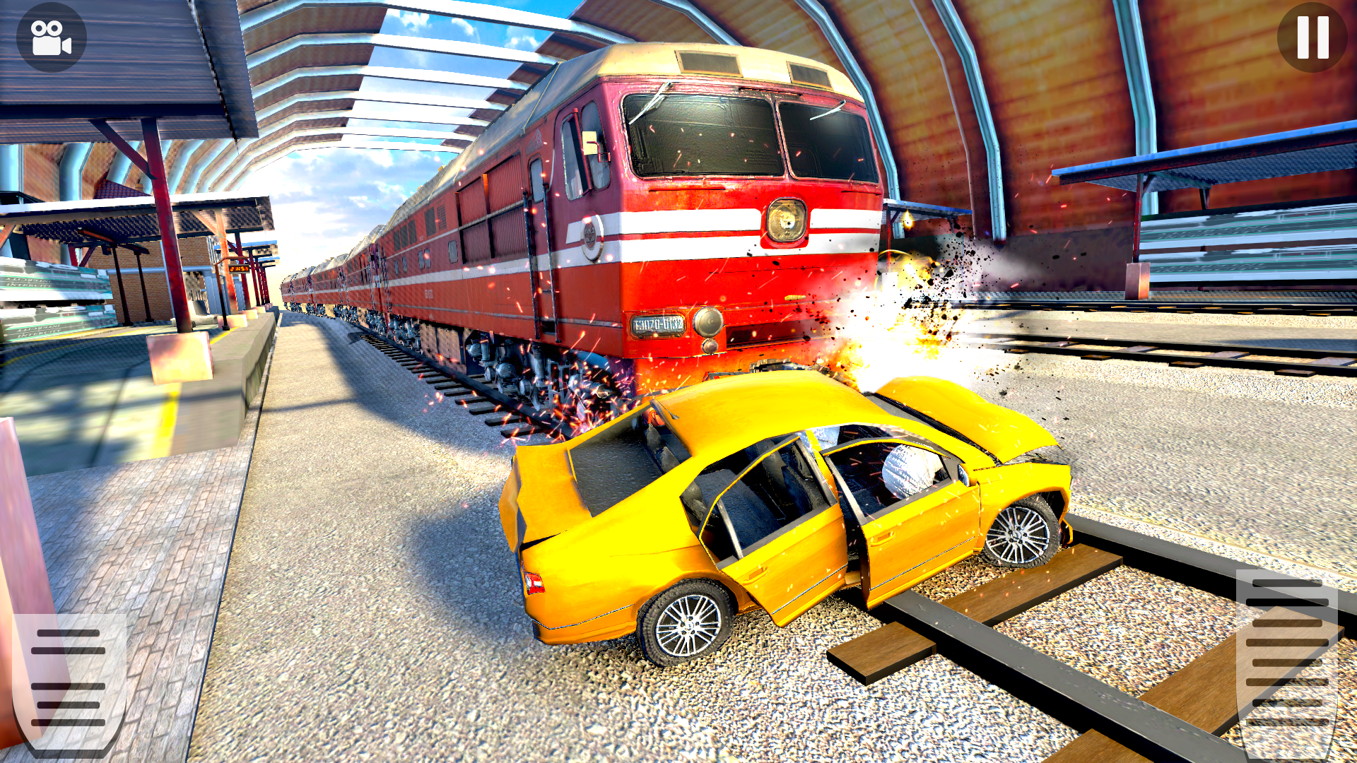 اسکرین شات 2 برنامه Train Car Derby Demolition Sim