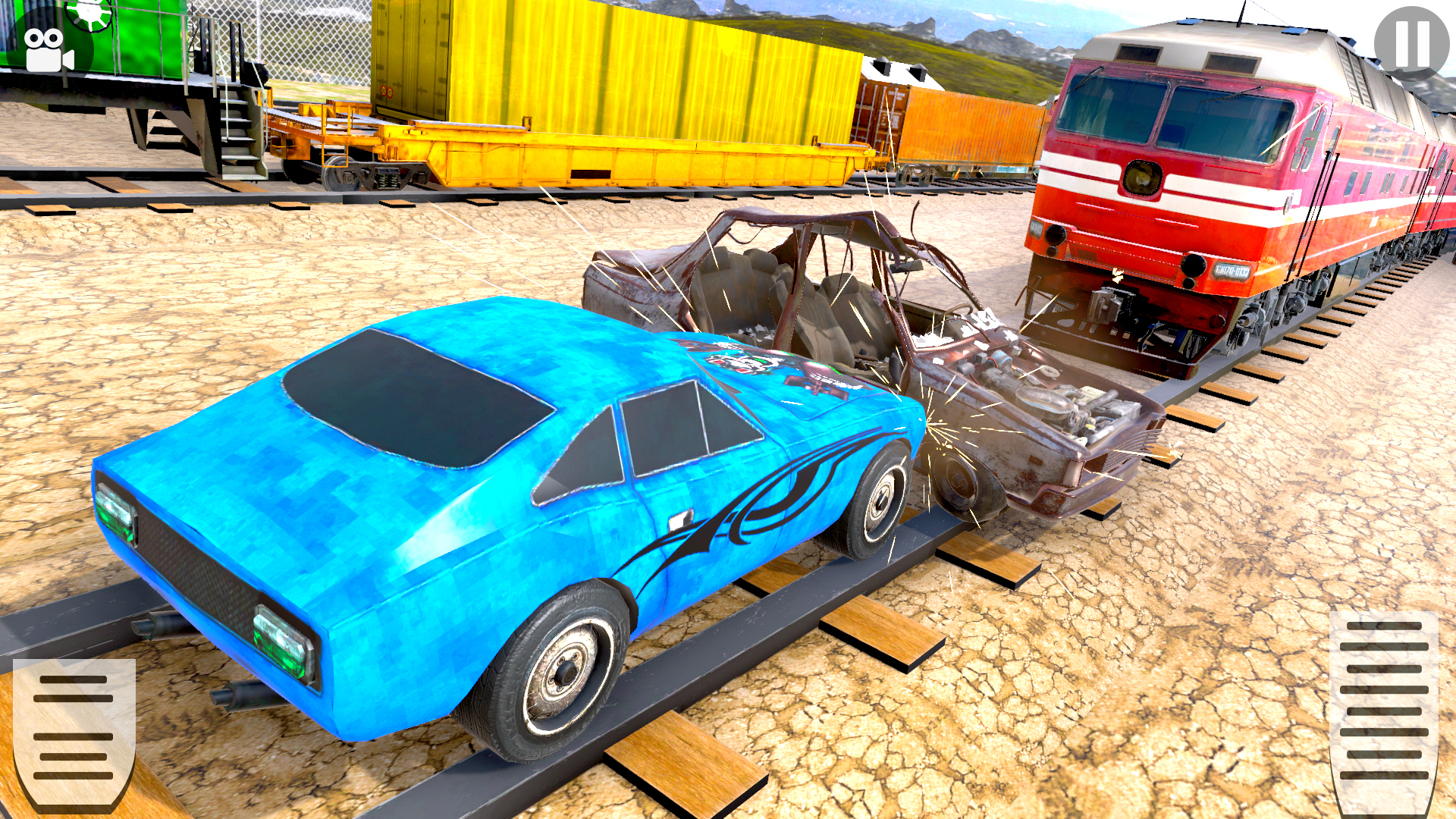 اسکرین شات 6 برنامه Train Car Crash Derby Game 3D