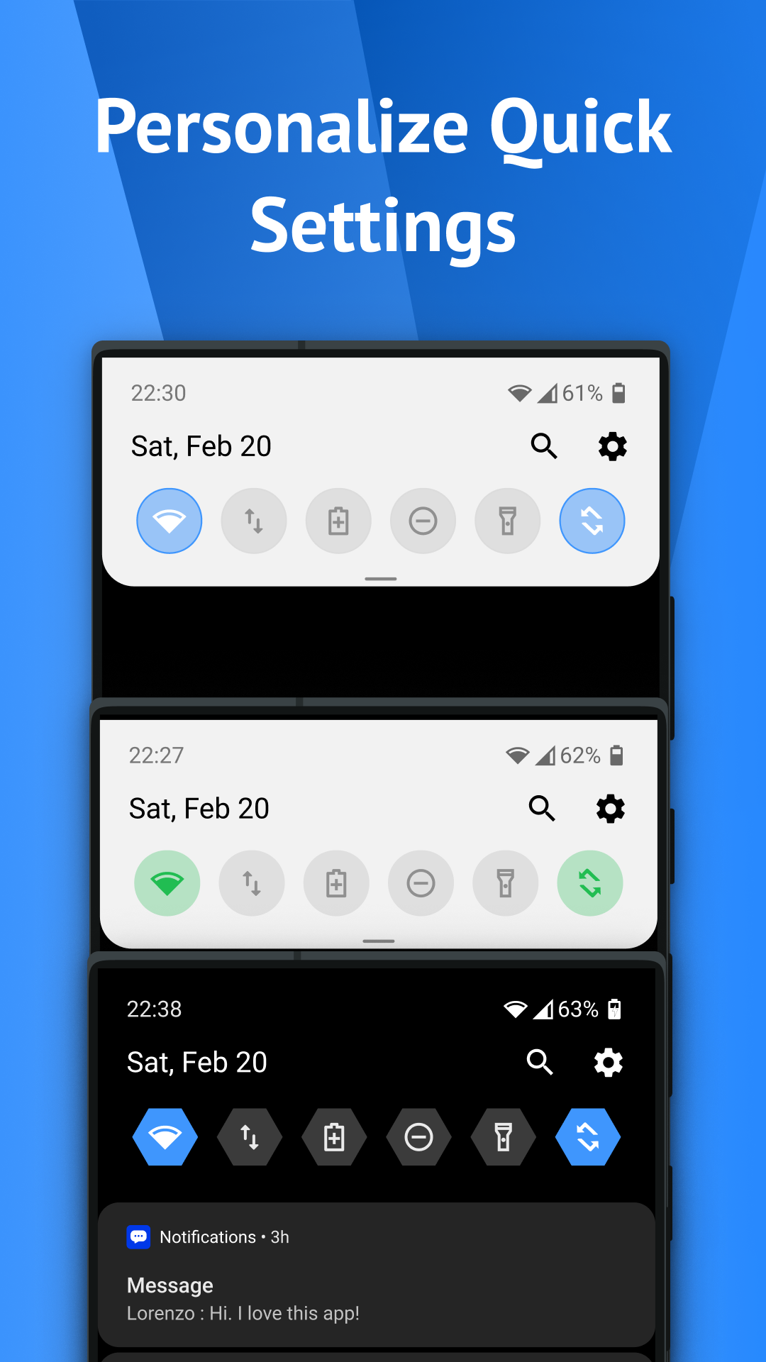 اسکرین شات 2 برنامه One Shade: Custom Notification