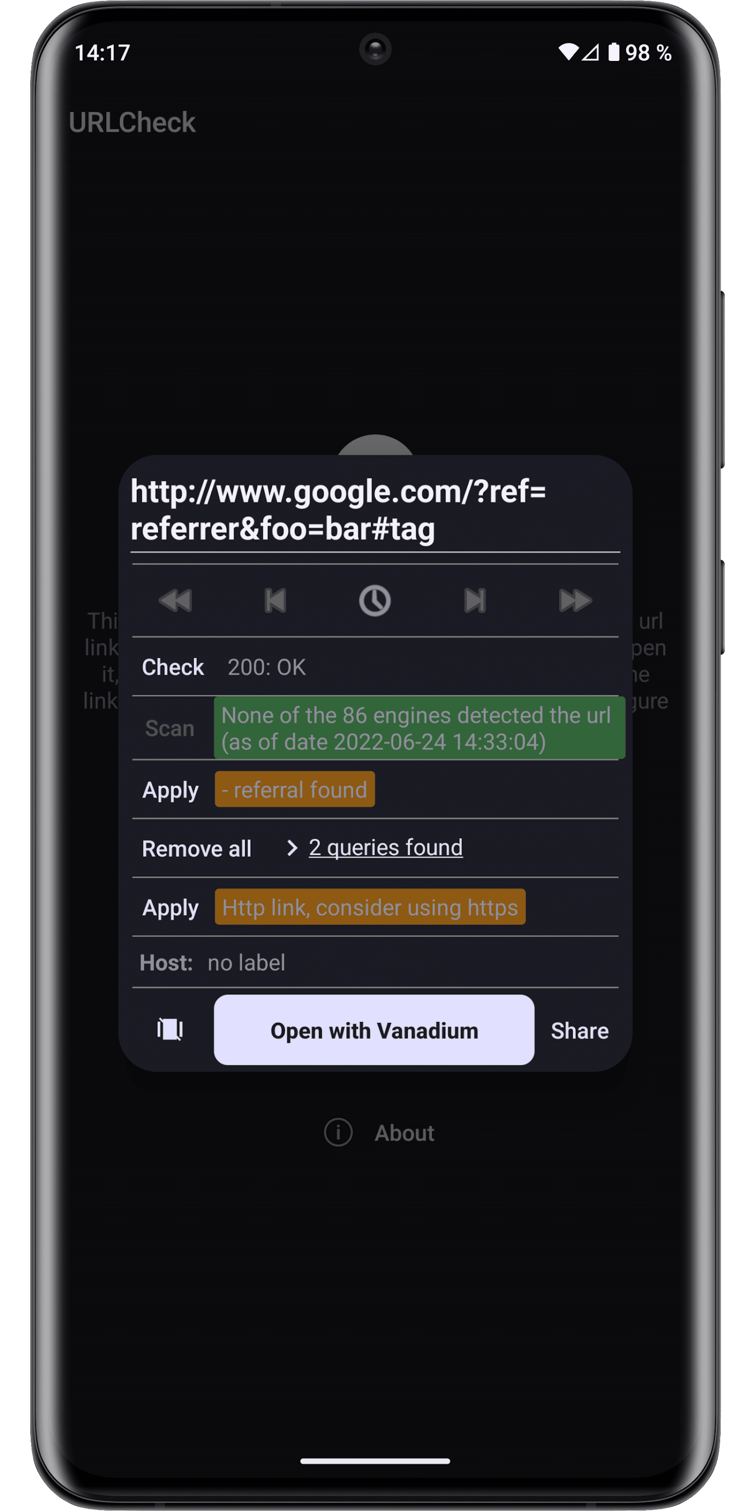 اسکرین شات 3 برنامه URLCheck