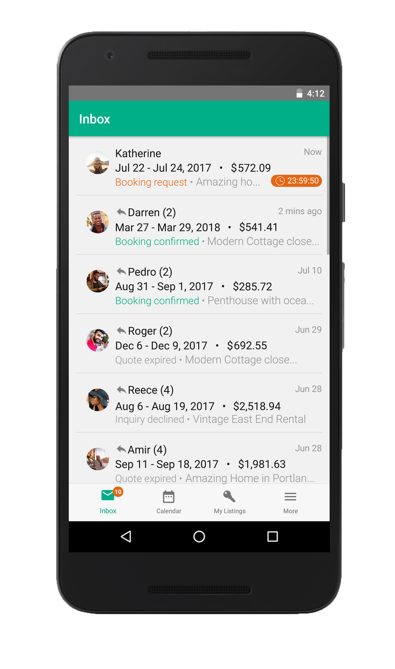 اسکرین شات 1 برنامه Vacation Rentals Owner App by