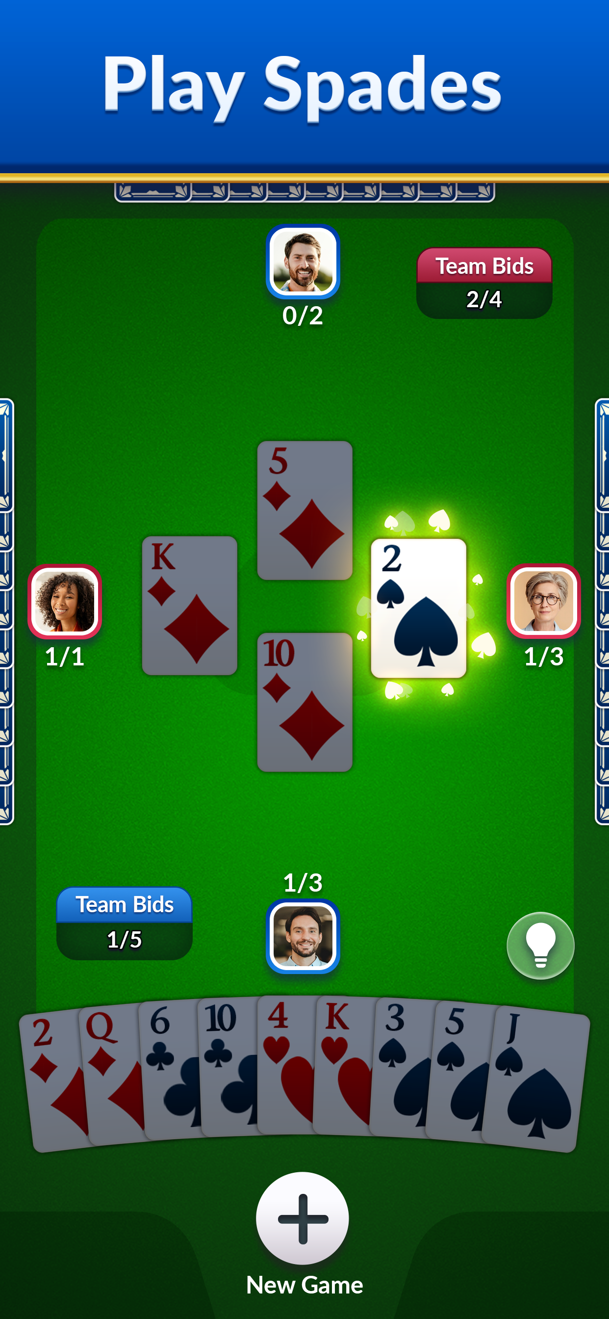 اسکرین شات 1 بازی Spades - Classic Cards