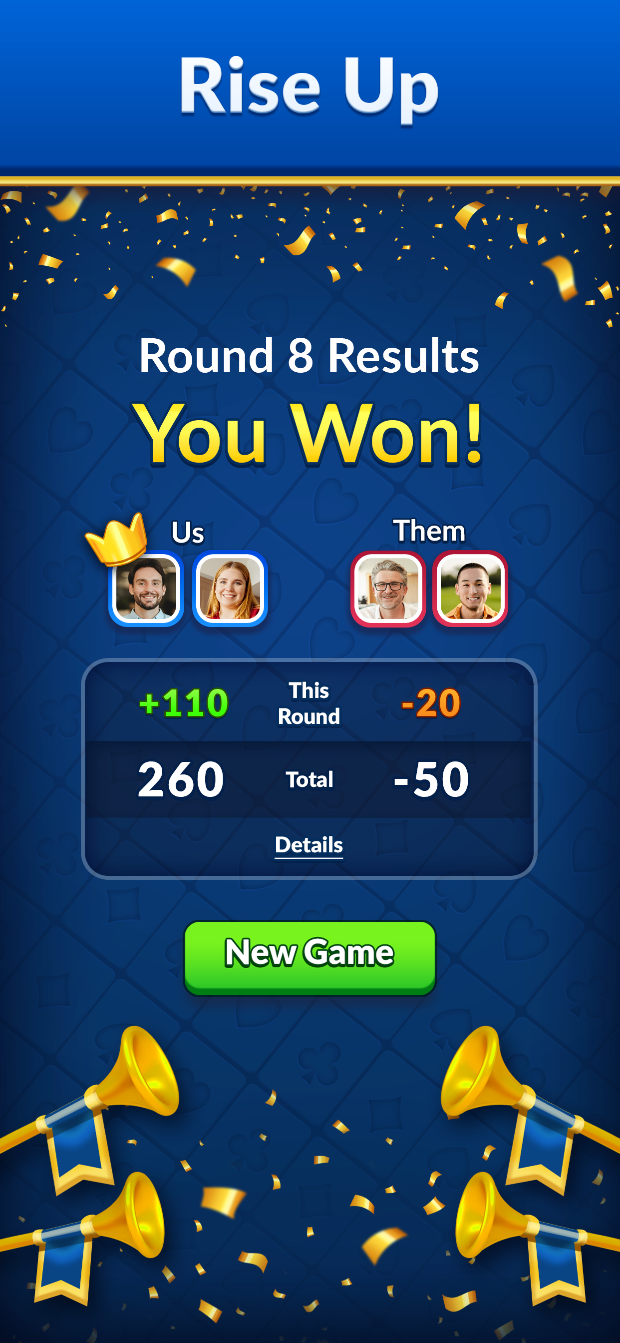 اسکرین شات 4 بازی Spades - Classic Cards