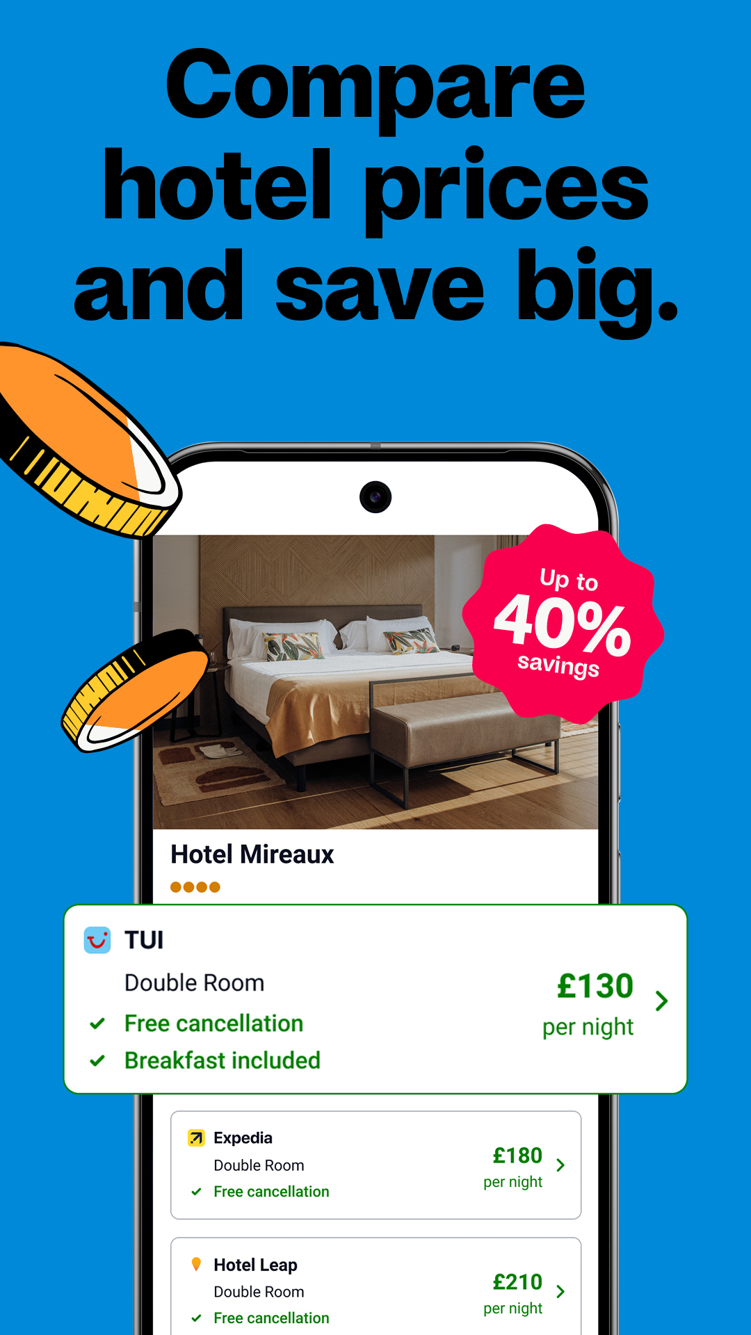 اسکرین شات 1 برنامه trivago: Compare hotel prices