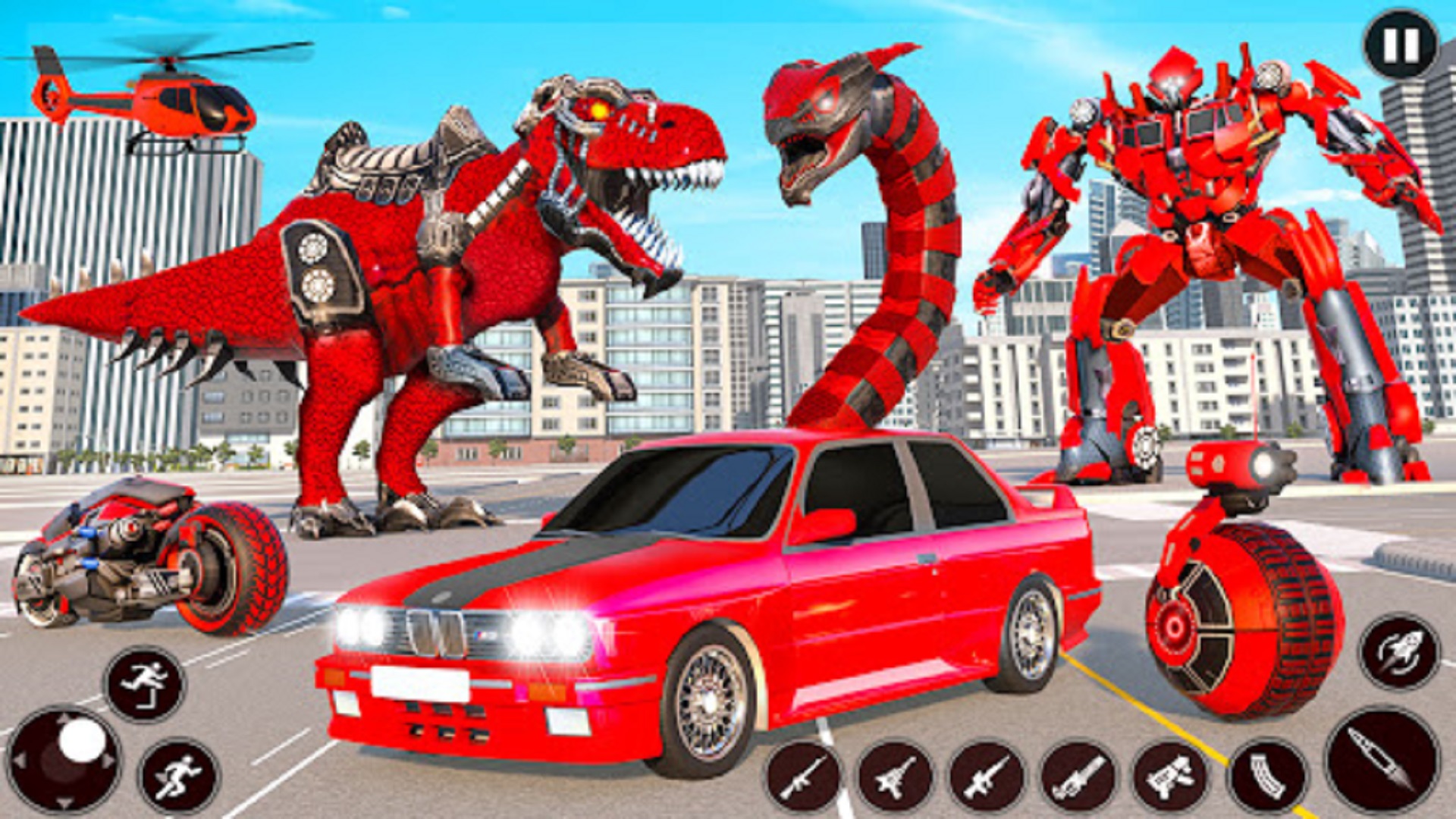 اسکرین شات 2 بازی Robot Helicopter Car Transform