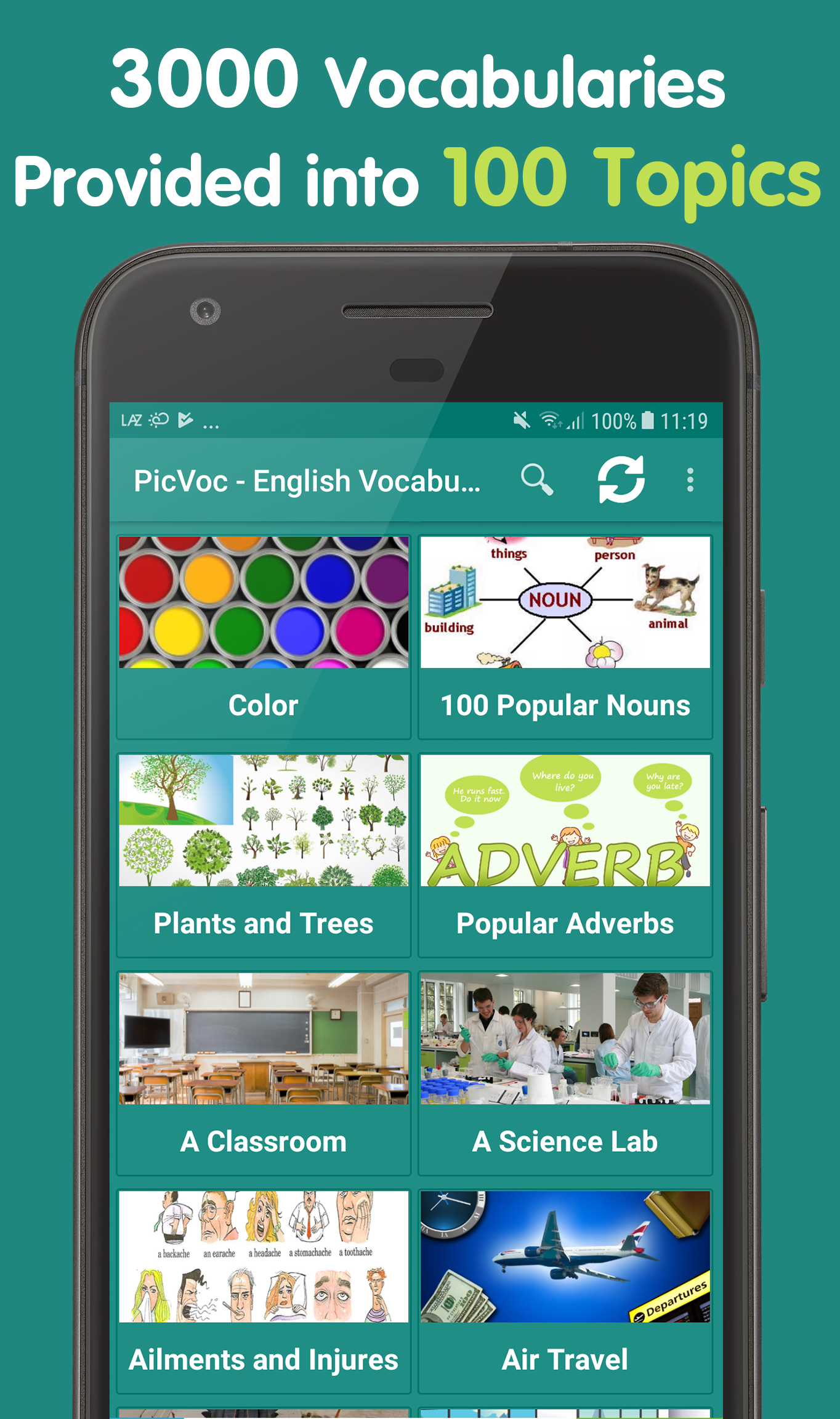 اسکرین شات 1 برنامه English vocabulary by picture
