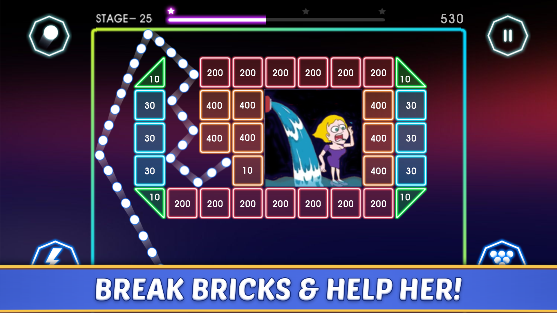 اسکرین شات 1 بازی Bricks Breaker Fun