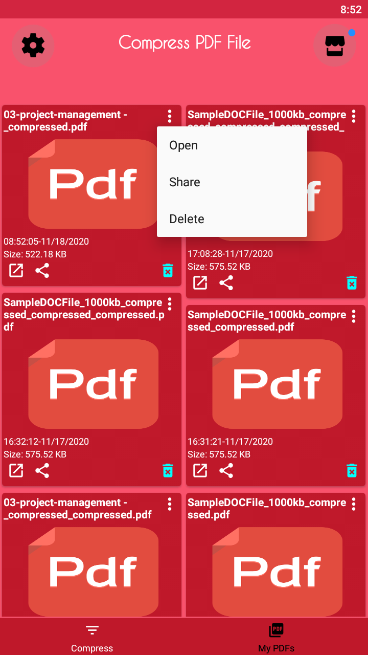 اسکرین شات 3 برنامه Compress PDF - PDF Compressor