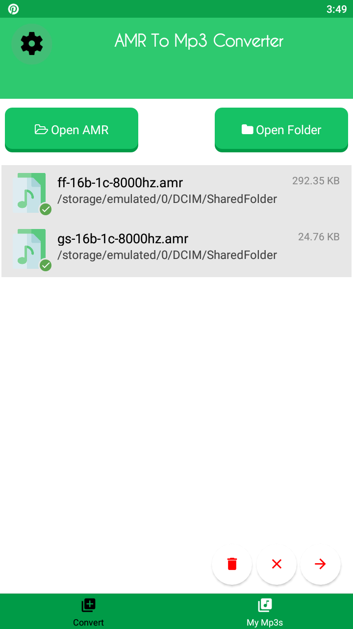 اسکرین شات 1 برنامه AMR to MP3 Converter