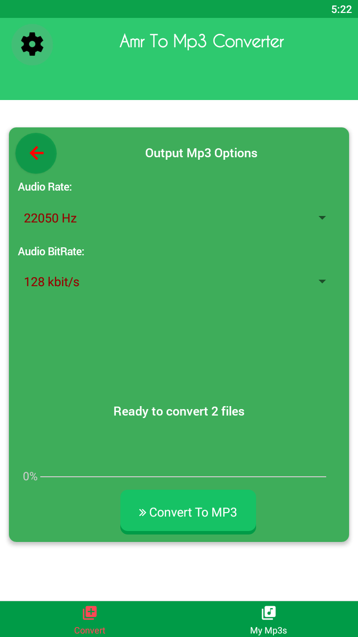 اسکرین شات 2 برنامه AMR to MP3 Converter
