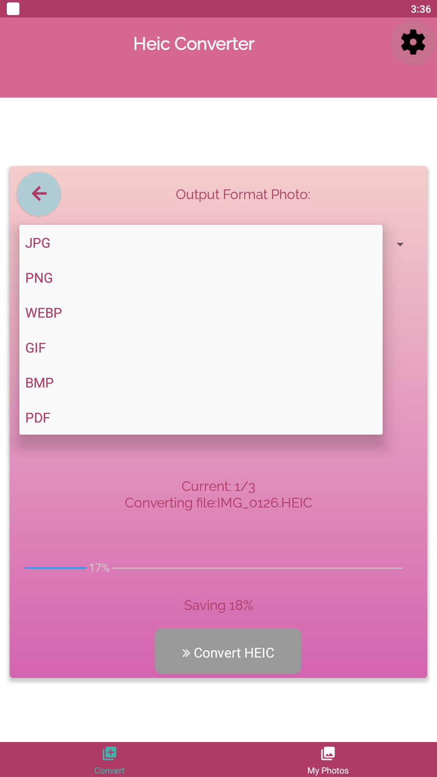 اسکرین شات 2 برنامه Heic to JPG Converter