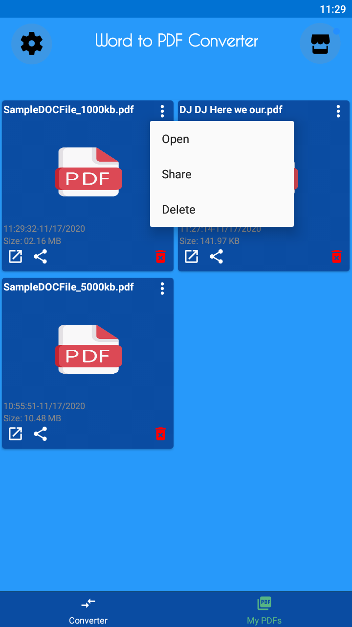 اسکرین شات 3 برنامه Word to PDF Converter