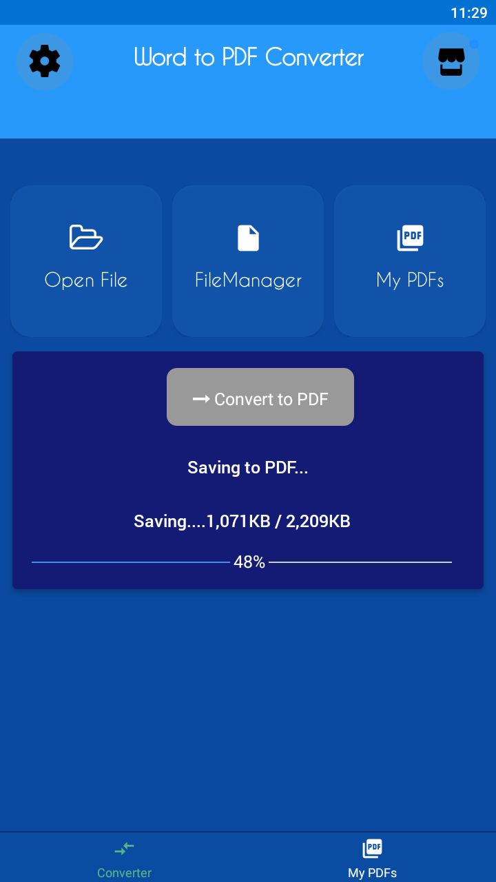 اسکرین شات 2 برنامه Word to PDF Converter