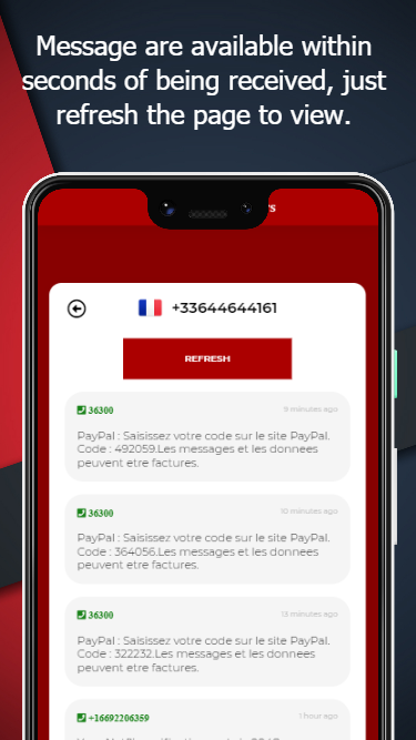 اسکرین شات 7 برنامه SMS Receive Phone Numbers