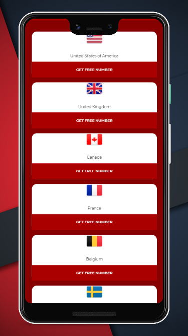 اسکرین شات 1 برنامه SMS Receive Phone Numbers