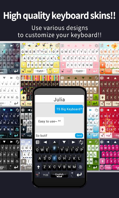 اسکرین شات 2 برنامه TS Big Keyboard [4Languages]