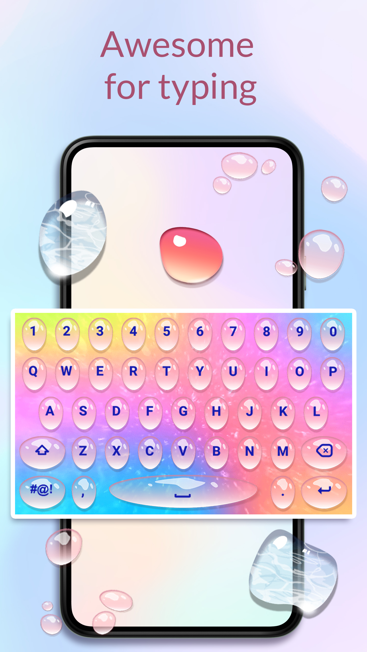 اسکرین شات 4 برنامه Color Rain Water Keyboard Live