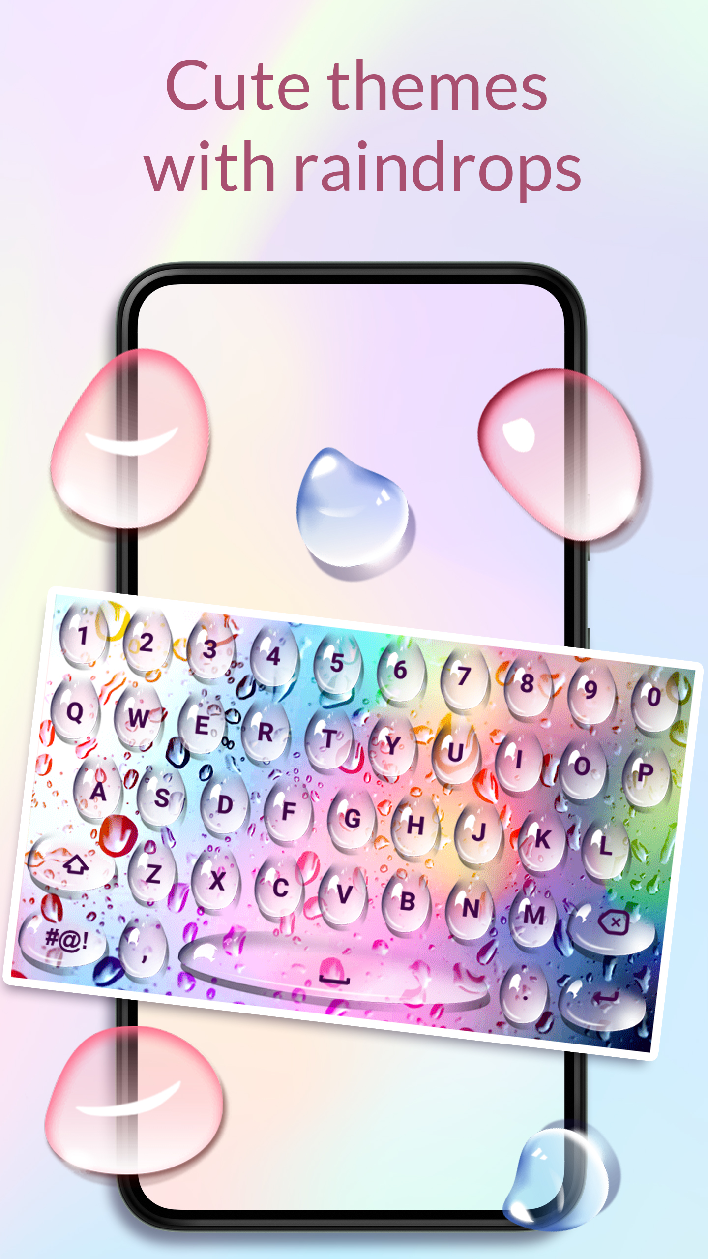 اسکرین شات 2 برنامه Color Rain Water Keyboard Live